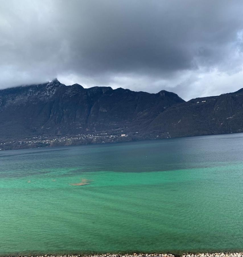 Le Lamartine, Vue Magnifique Face Au Lac Du Bourget 艾克斯莱班 外观 照片